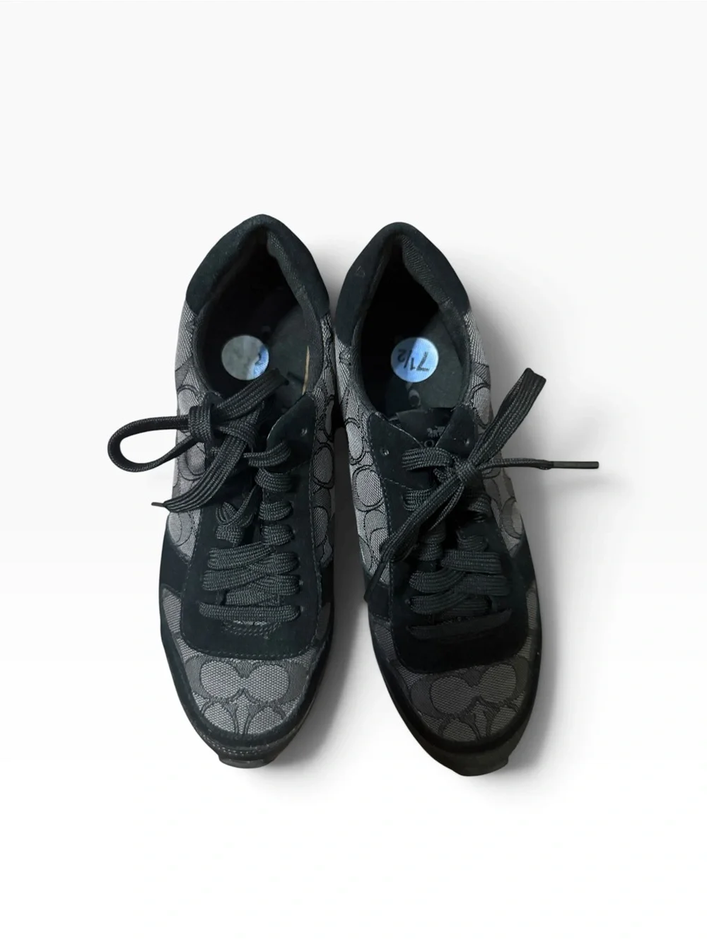 Coach Signature C Jacquard Black Sneakers Size 7.5